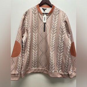 NWT 🤍 OUKU Textured Knit-Print Pullover Sweatshirt 🤍 - 2x